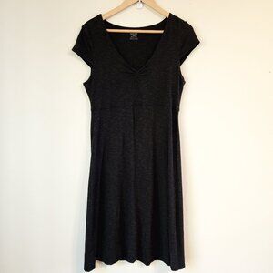 Horny Toad Rosemarie Sheath Dress Black Grayish Heather Women M Org Cotton Blend